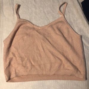 salmon colored crop top